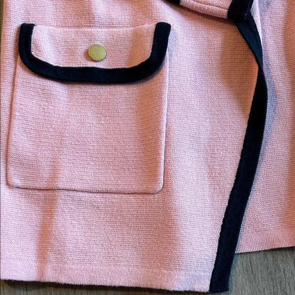 Appleseed's Blush Cardigan with Navy Accents - Picture 2 of 6